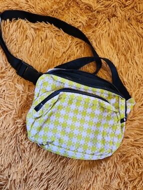 Baggu Checkered Pink And Green Fanny Pack